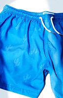 Bermies Navy To Cactus 4.75" Swim Trunks