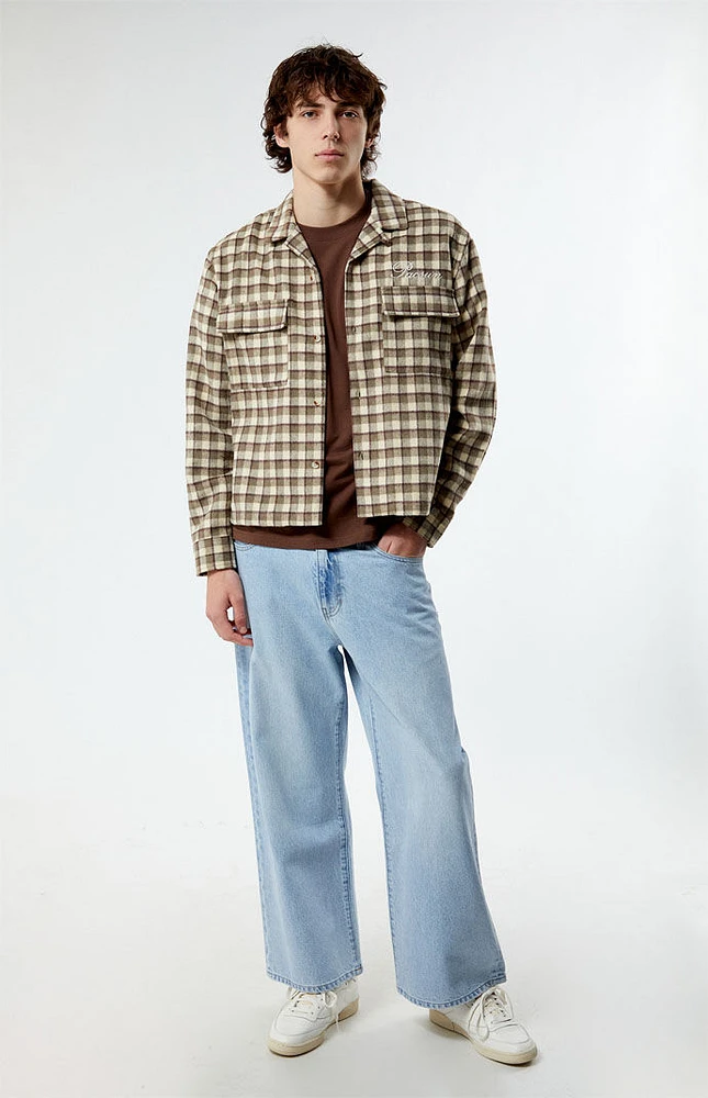 PacSun Cropped Plaid Flannel Shacket