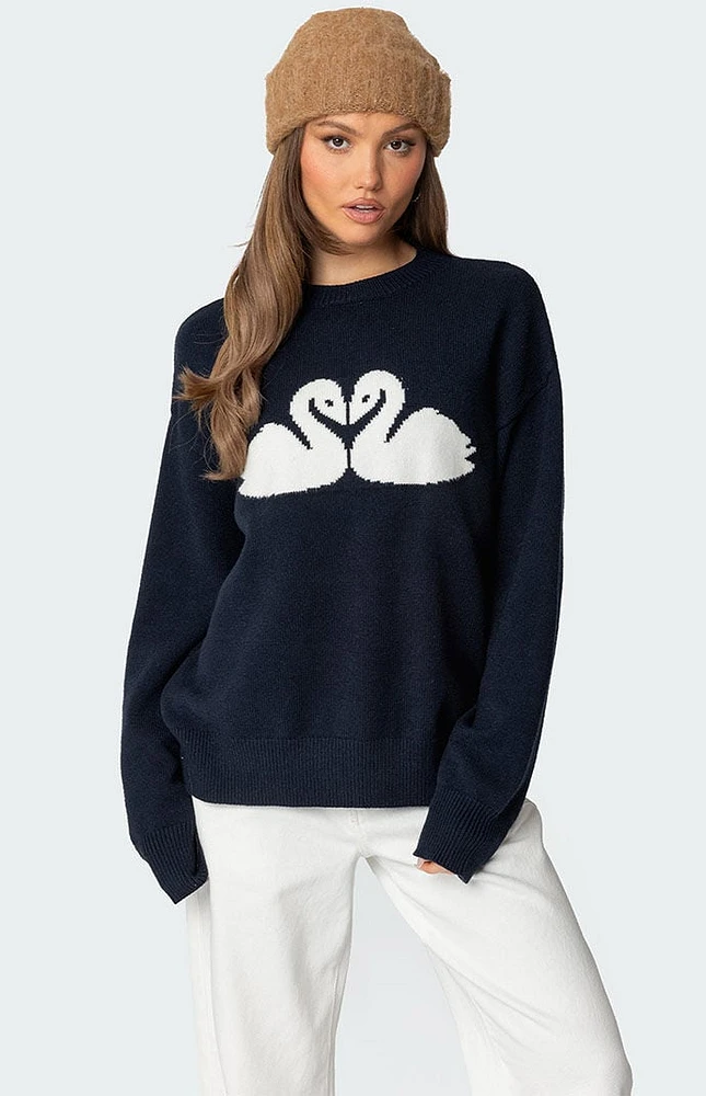 Edikted Swan Oversized Knit Sweater