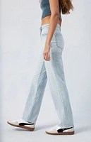 PacSun Stretch Light Indigo Millie Mid Rise '90s Boyfriend Jeans