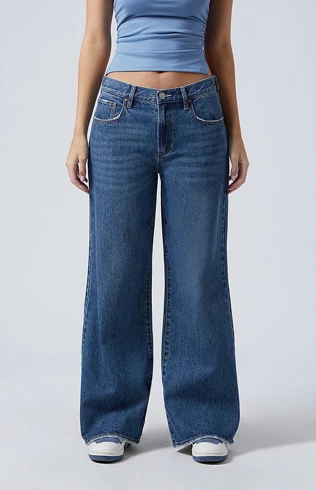 PacSun Lena Low Rise Super Baggy Jeans Dark Indigo