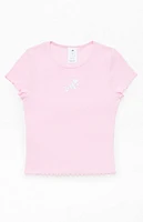 adidas Kids Pink Ribbed Baby T-Shirt