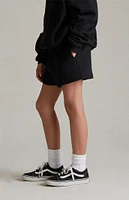 Kids Fear of God Essentials Jet Black Fleece Running Shorts