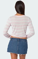 Edikted Candice Striped Knit Top