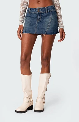 Edikted Donnie Washed Denim Mini Skirt