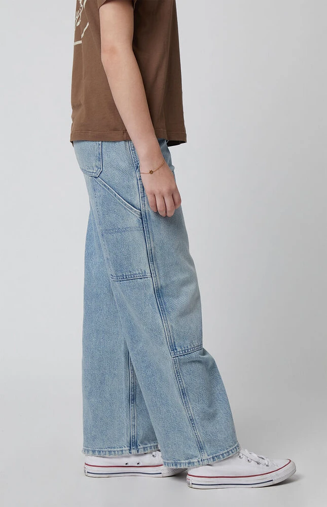 PacSun Kids Light Indigo Carpenter Baggy Jeans