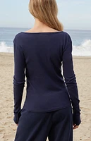 John Galt Navy Zelly Long Sleeve Top