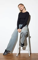 PS Basics by Pacsun Queen Long Sleeve Cropped T-Shirt