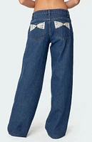 Edikted Lacey Pocket Low Rise Jeans