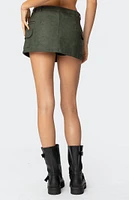 Edikted Faux Leather Cargo Micro Skort