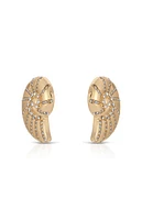 Ettika Crystal Studded Nautilus Shell Earrings