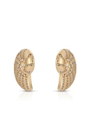 Ettika Crystal Studded Nautilus Shell Earrings