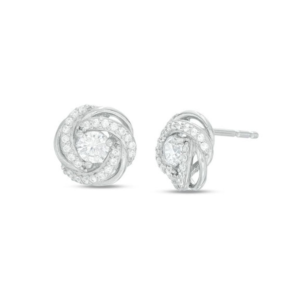 cubic zirconia love knot earrings