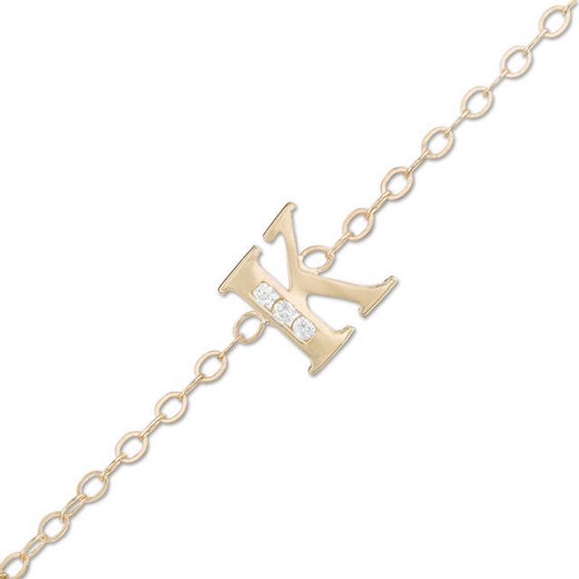 10k gold anklet with initial