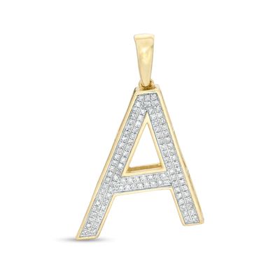 1/5 CT. T.W. Diamond "A" Necklace Charm in 10K Gold