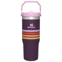 The 30oz IceFlow Flip Straw Tumbler in Plum Stripe