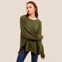 Long Sleeve Crepe Weekender Top