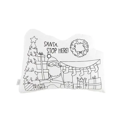 Santa Stop Here Doodle Pillow