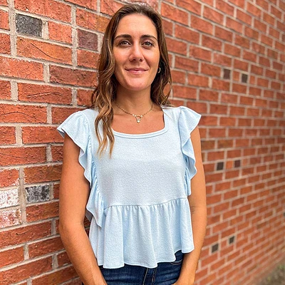 Ruffle Babydoll Crepe Top