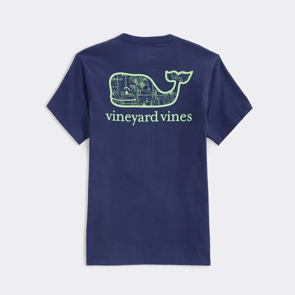 Vineyard Vines Boat Blueprint Chappy Whale Fill Short Sleeve T-Shirt