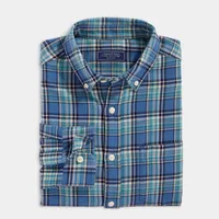 Cotton Twill Plaid Button Down Shirt