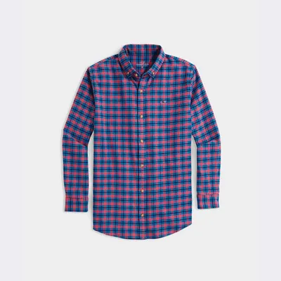 Boys' Flannel Check Button Down Shirt