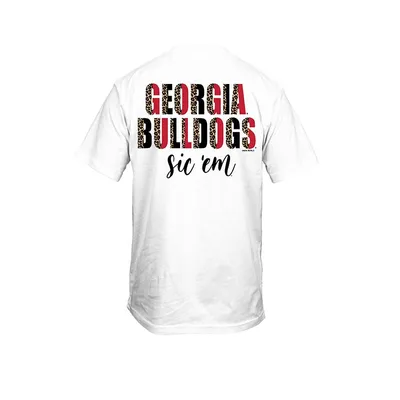 Youth UGA Leopard Text Short Sleeve T-Shirt