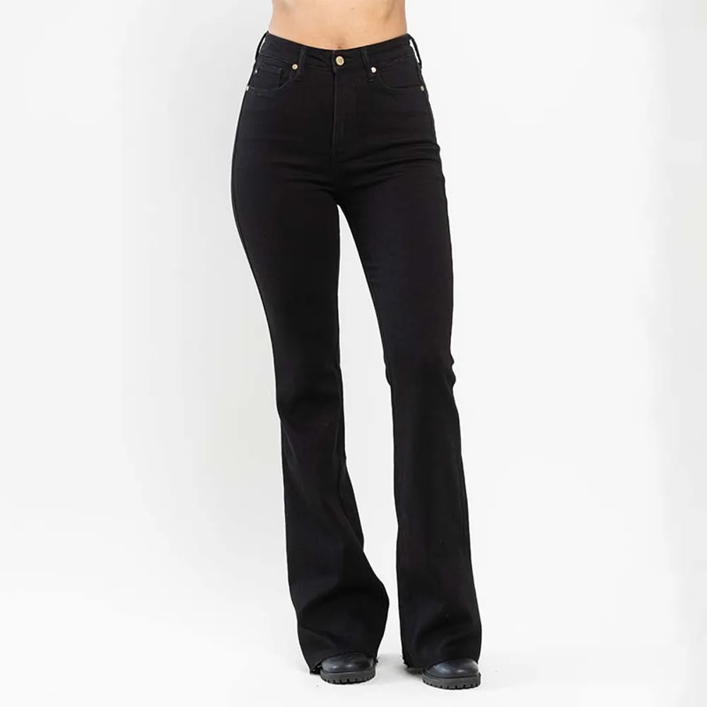 Black High Rise Flare Jeans