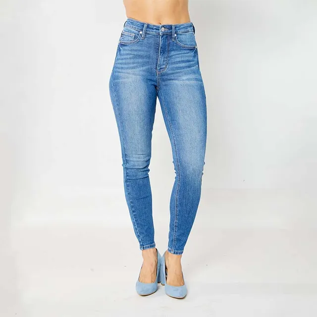 Judy Blue High Waist Tummy Control Dark Wash Skinny Jeans – Sun
