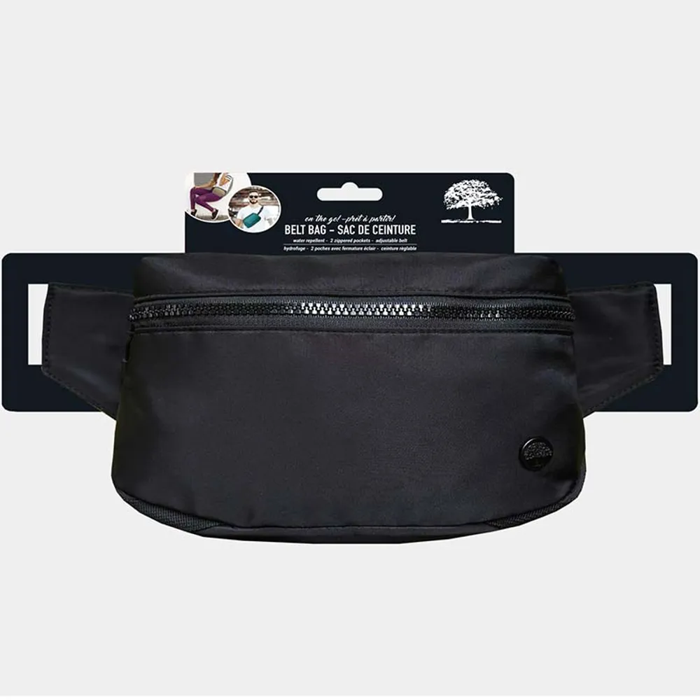 Black Double Zipper Belt Bag