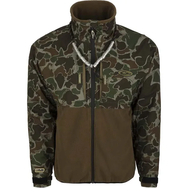 Drake Waterfowl MST Waterproof Fleece-Lined 1/4 Zip Jacket Old School Camo