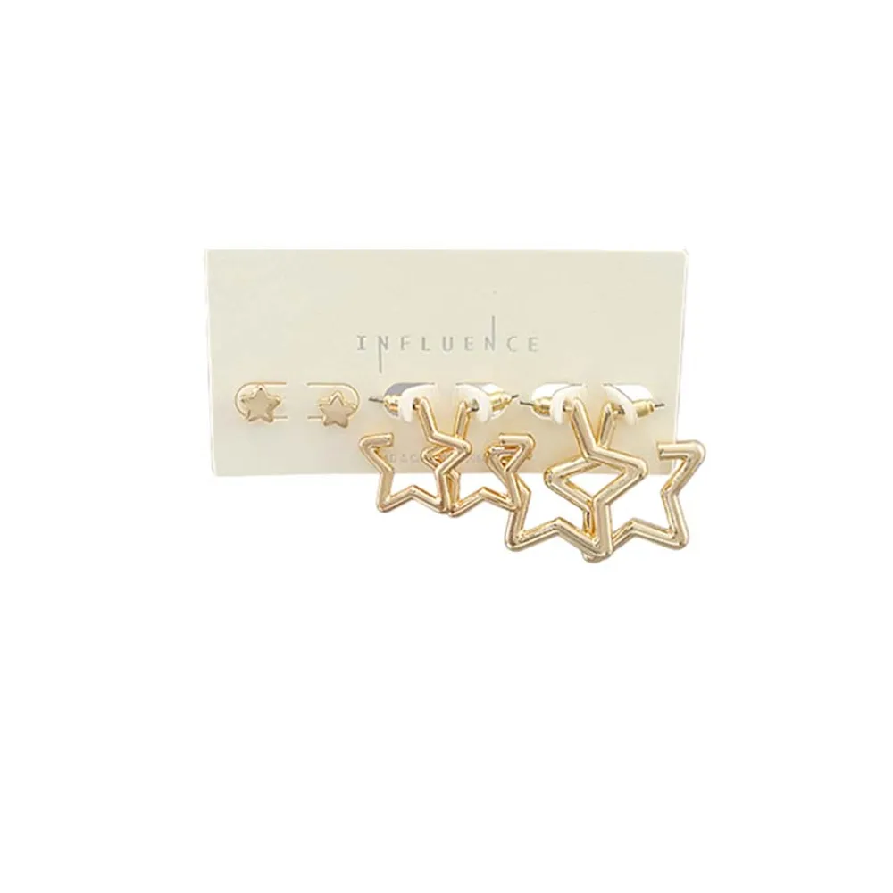 Multi Star 3 Pack Earrings