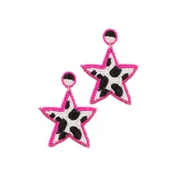 Star Beaded Cow Earrings