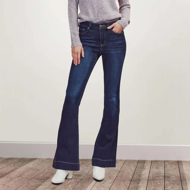 Totally Trendy Frayed Low-Rise Flare Jeans