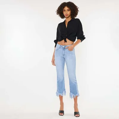 The Arla High Rise Frayed Straight Jeans