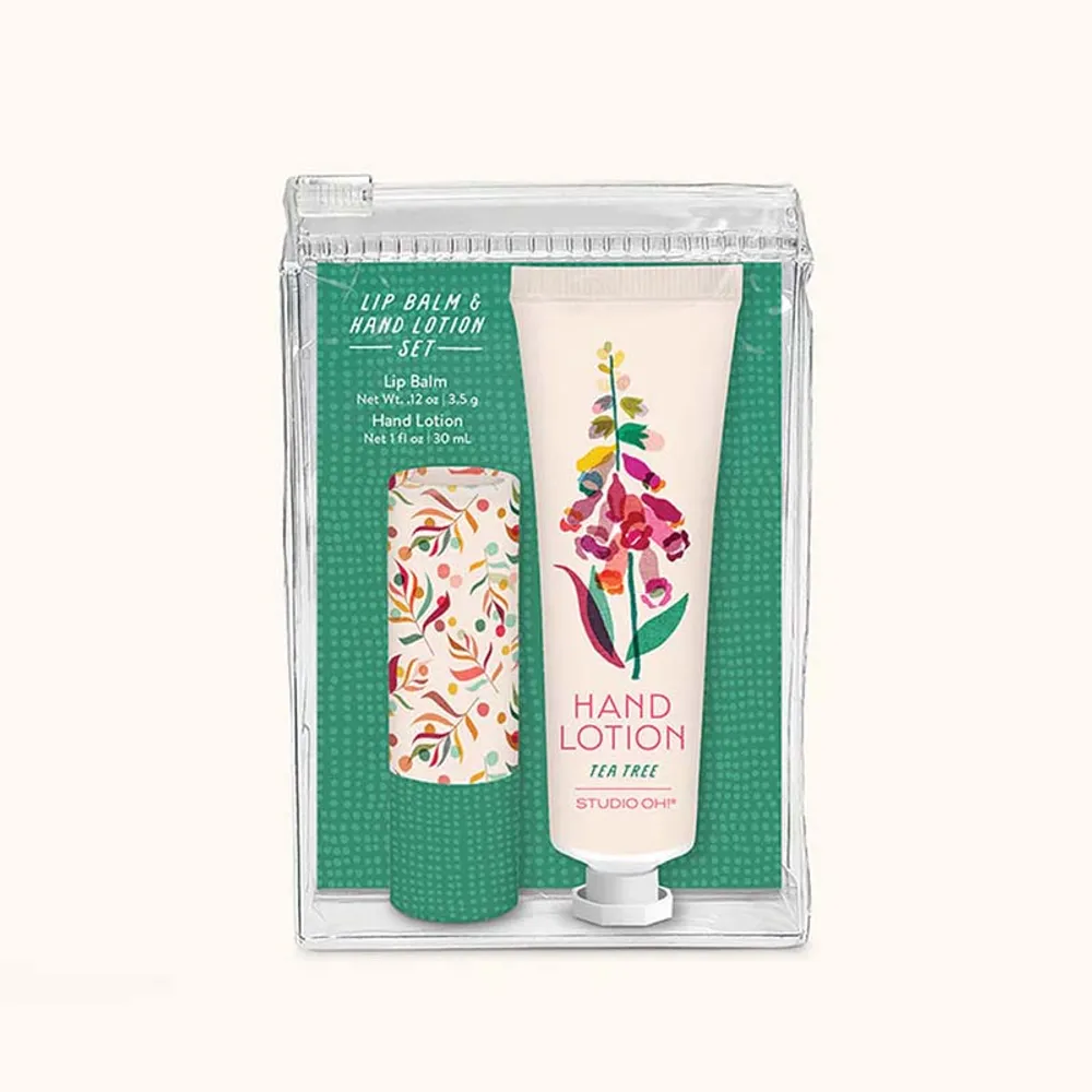 Summer Blooms Tea Tree Lip Balm & Hand Lotion Set