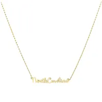 North Carolina Gold State Name Necklace