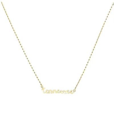 Tennessee Gold State Name Necklace