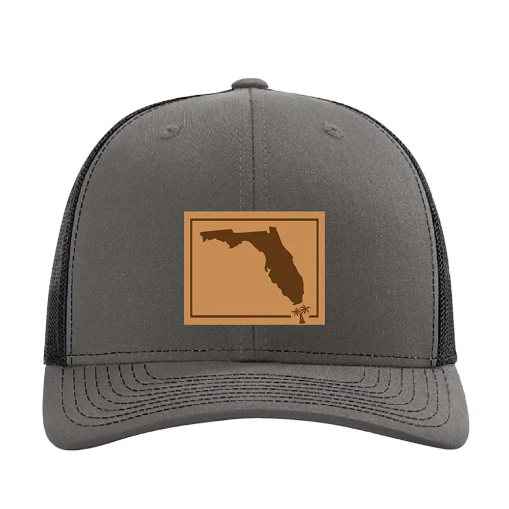Florida Outline Trucker in Charcoal and