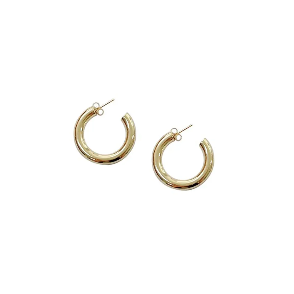 Thick Post Hoop Earrings