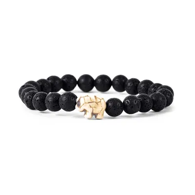 The Expedition Elephant Tracking Bracelet in Lava Stone