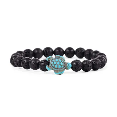 The Journey Turtle Tracking Bracelet in Lava Stone