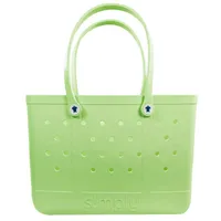 Large Solid Simply Tote Bag in Kiwi