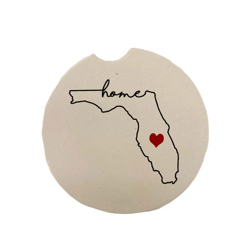 FL Home with Heart Car Coaster