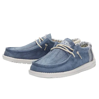 Men's Wally Linen Shoe Natural Blue