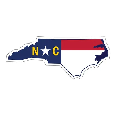 6 inch NC Flag State Outline Decal