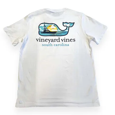 Sunset Boat Whale Fill Short Sleeve T-Shirt