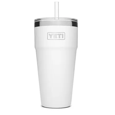 White Rambler 26oz. Stackable Tumbler with Straw Lid
