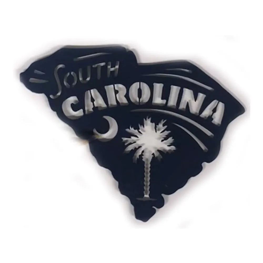 Blue South Carolina Metal Magnet