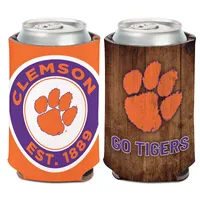 Clemson Tigers Wood Regular Can Cooler